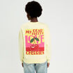 Sweat col rond manches longues jaune clair femme