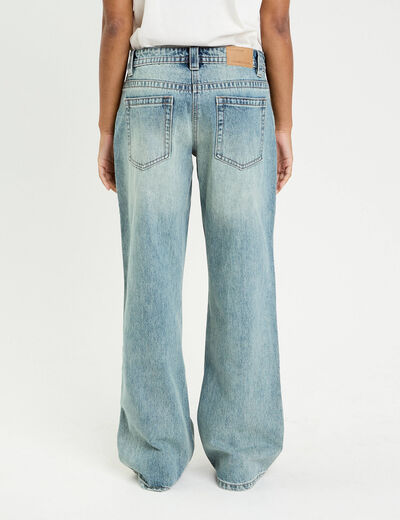 Jeans droit taille basse denim double stone femme