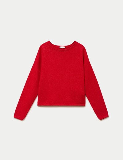 Pull manches longues rouge femme