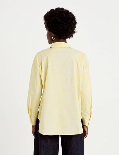 Chemise oversize manches longues jaune femme