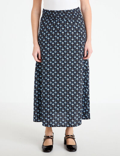 Jupe longue fluide noir femme