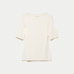 T-shirt ajust&eacute; manches courtes ecru femme