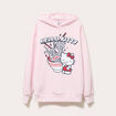 Sweat oversize &agrave; capuche manches longues rose clair femme
