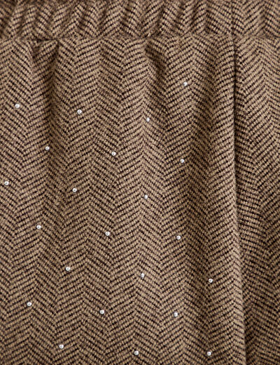 Jogging jegging en maille taupe femme
