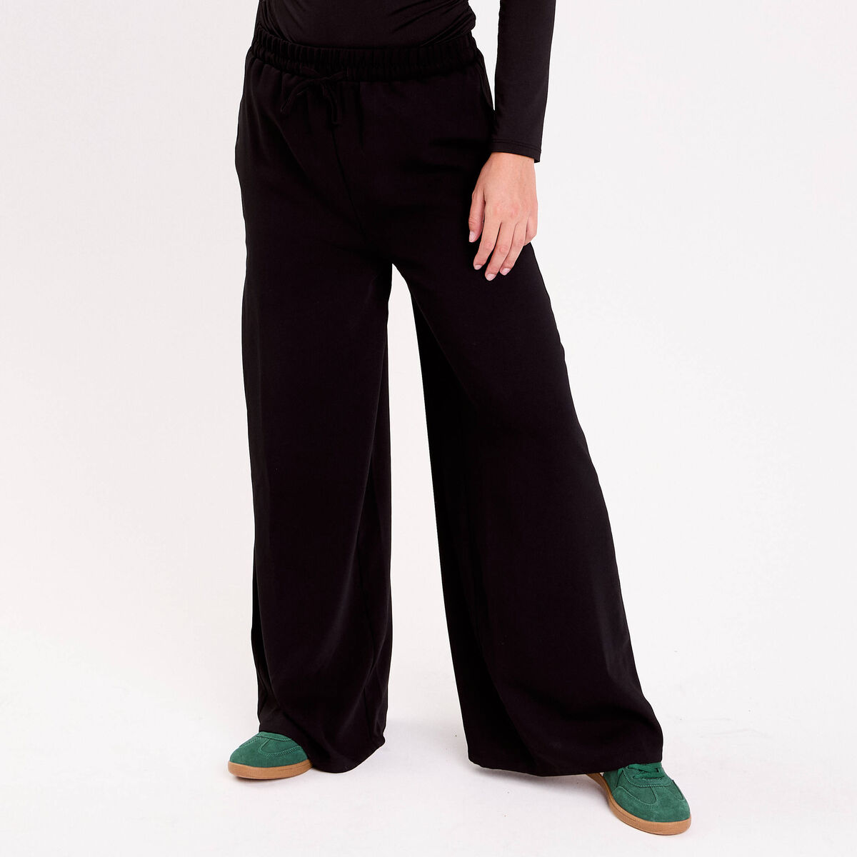 Pantalon large noir femme