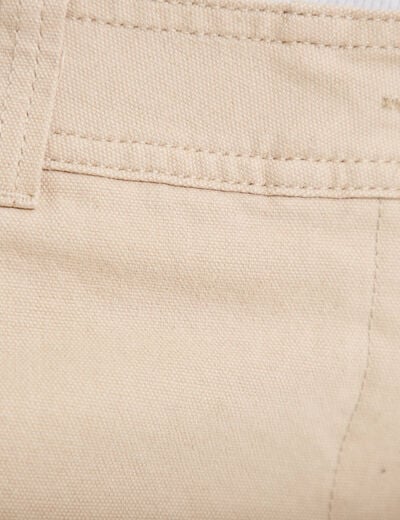 Pantalon chino coupe barrel beige femme