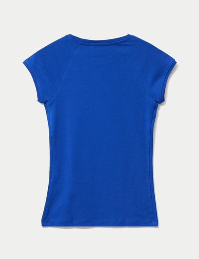 T-shirt manches courtes bleu electrique femme
