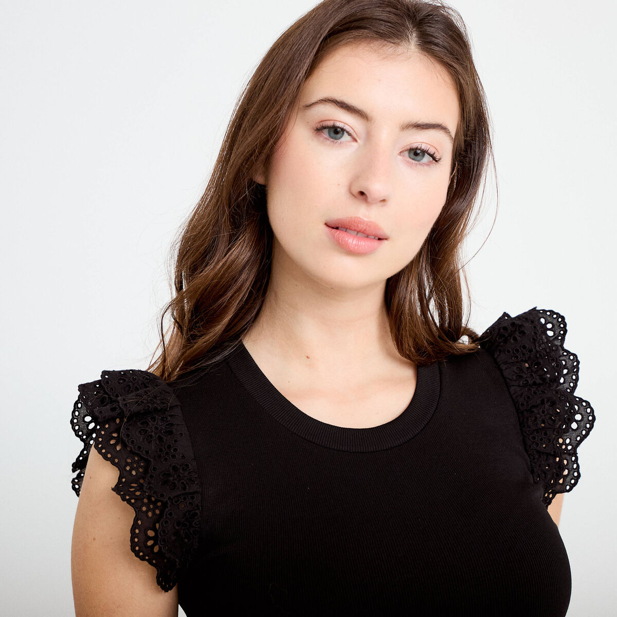 Robe bi-mati&egrave;re cintr&eacute;e noir femme