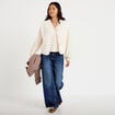 Gilet sans manches effet polaire ecru femme