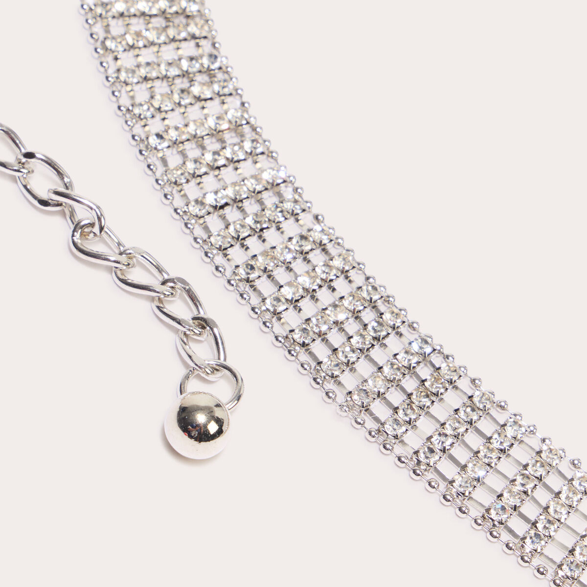 Ceinture &agrave; strass gris argent femme