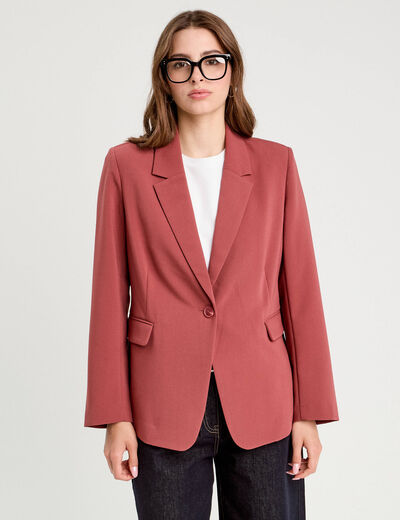 Blazer Femme En Lin Et Coton - Manches 3/4 - Coupe Ample - Élégant - Beige, Gris, Bleu Marine
