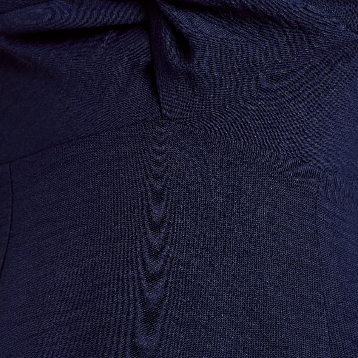 Robe longue &eacute;vas&eacute;e fendue bleu marine femme