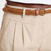 Short chino ceintur&eacute; beige femme