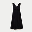 Robe midi &eacute;vas&eacute;e d&eacute;collet&eacute; sans manches noir femme