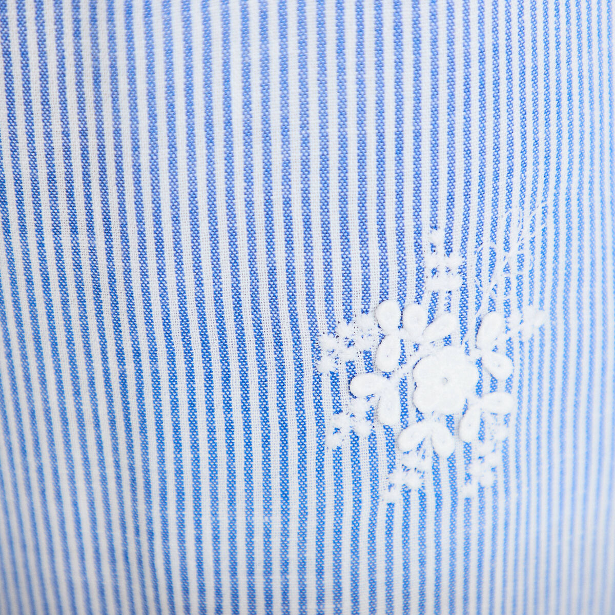 Pantalon large taille haute &agrave; relief blanc femme