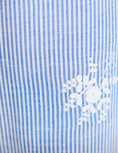 Pantalon large taille haute &agrave; relief blanc femme