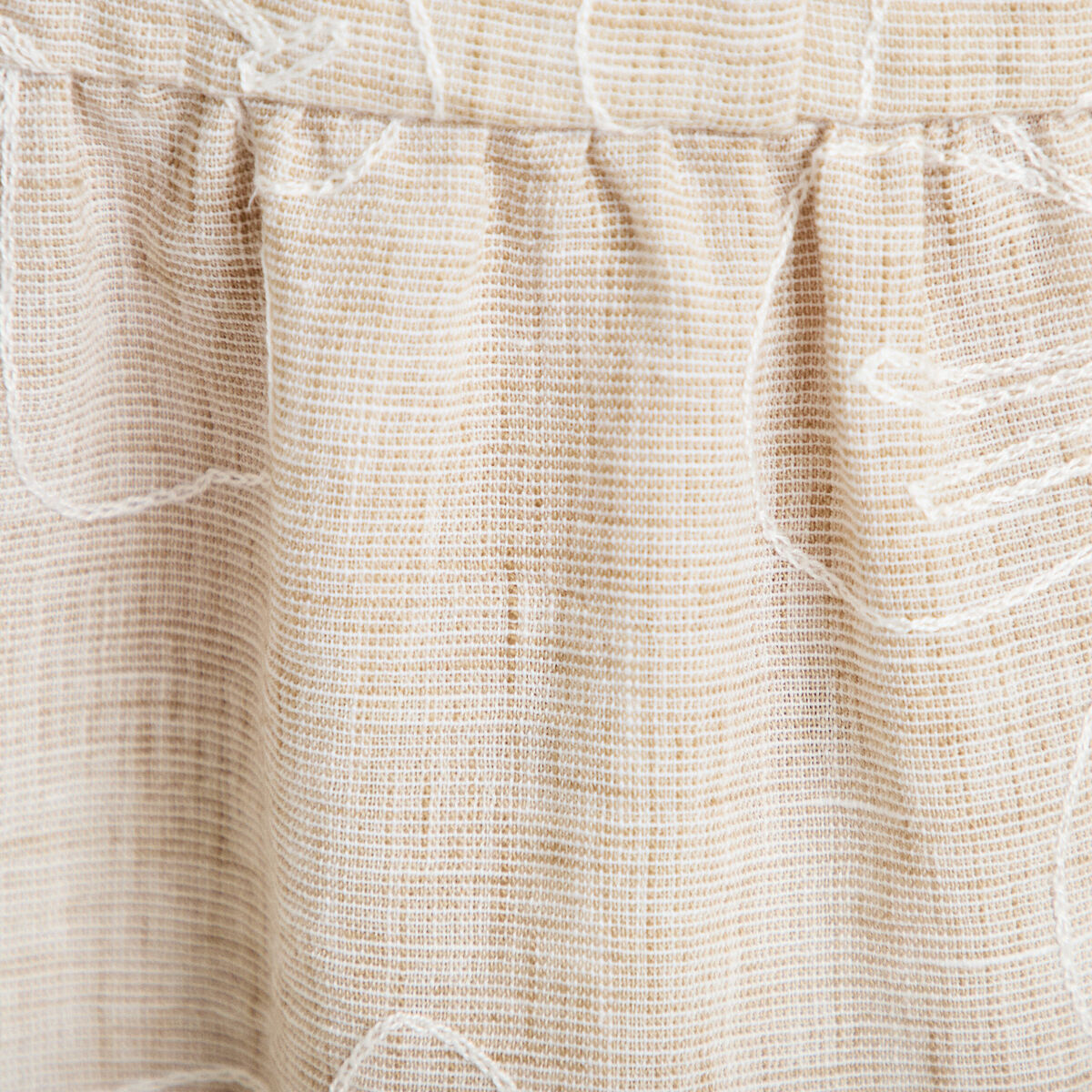 Top col v bretelles fines chin&eacute; beige femme
