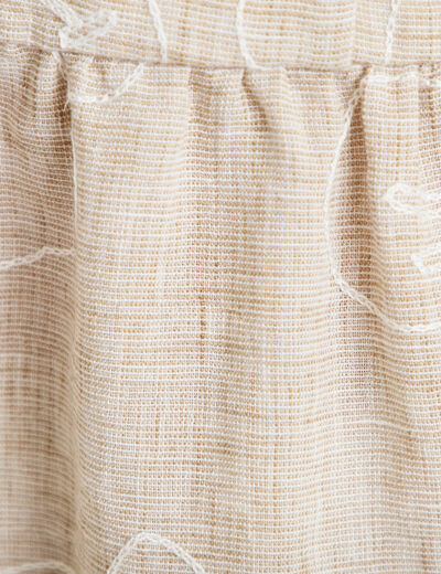 Top col v bretelles fines chin&eacute; beige femme