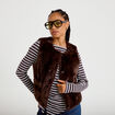 Gilet r&eacute;versible sans manches marron fonc&eacute; femme