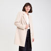 Manteau long boutonn&eacute; beige femme