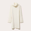 Robe pull col roul&eacute; ecru femme