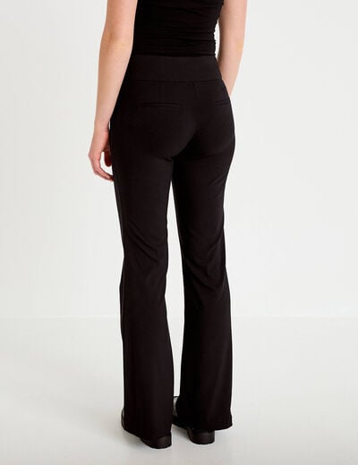 Pantalon bootcut taille basse noir femme