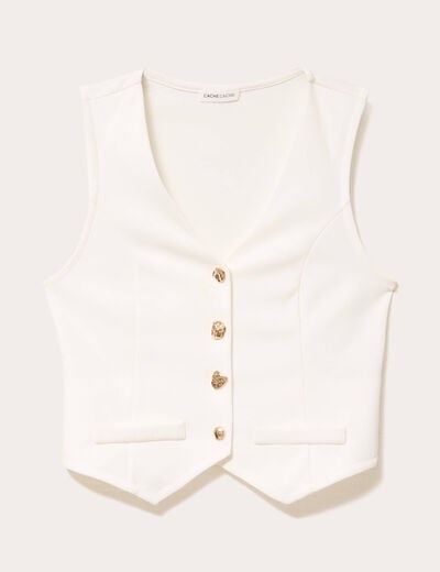 Gilet sans manches blanc femme