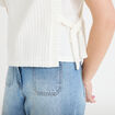 T-shirt 2-en-1 col rond manches courtes ecru femme