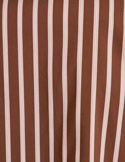 Chemise oversize manches longues marron femme