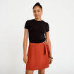 Jupe-short &eacute;vas&eacute;e courte orange fonc&eacute; femme