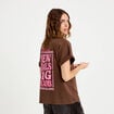 T-shirt oversize manches courtes marron fonc&eacute; femme