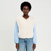 Gilet sans manches effet polaire ecru femme