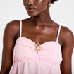 D&eacute;bardeur d&eacute;tail bijou rose clair femme