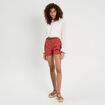 Short chino ceintur&eacute; vieux rose femme