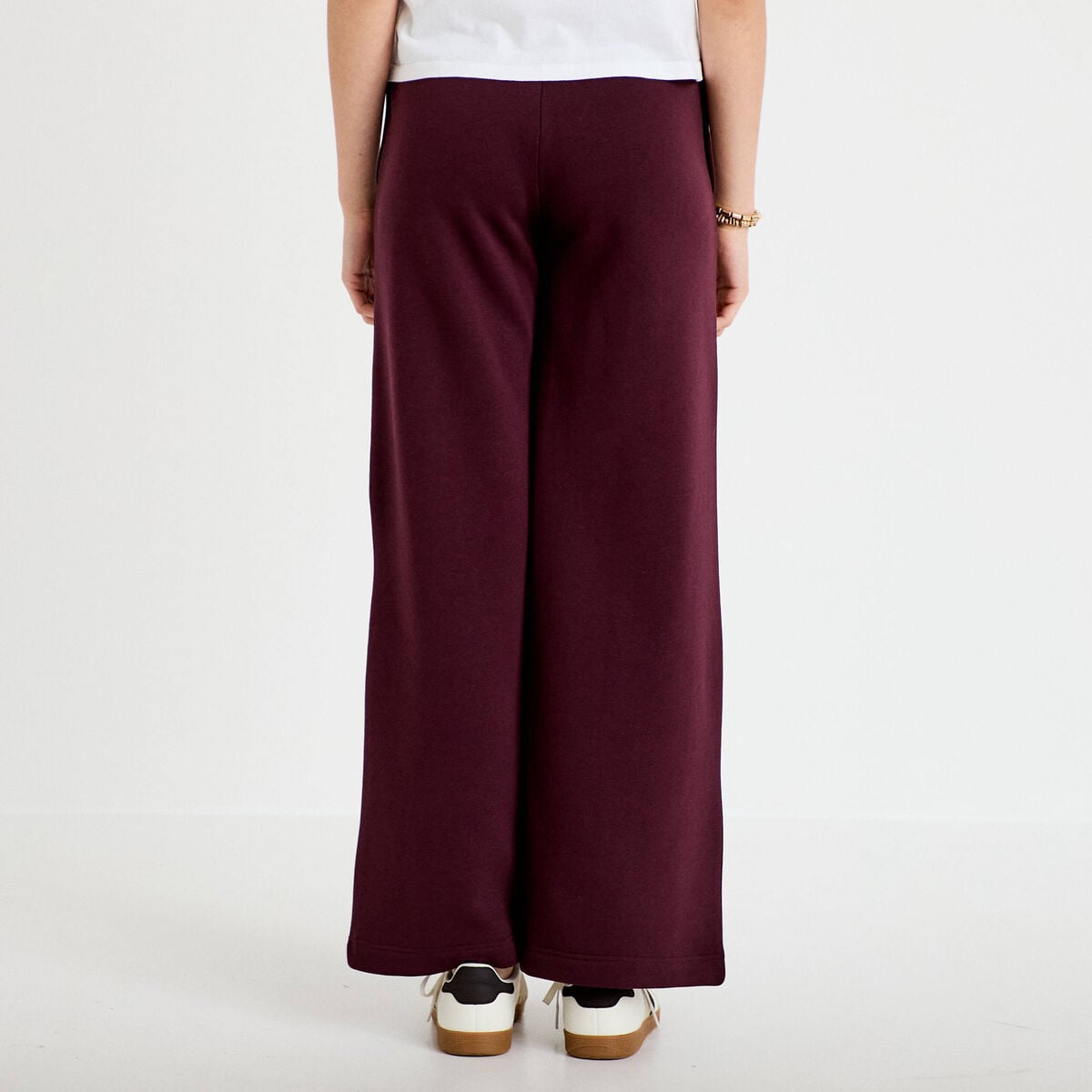 Pantalon large style jogging prune femme
