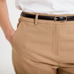 Pantalon cigarette ceintur&eacute; beige femme