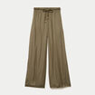Pantalon large taille standard vert kaki femme