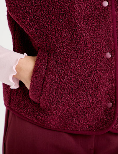 Gilet sans manches effet polaire bordeaux femme