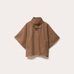 Poncho col am&eacute;ricain beige femme