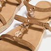 Sandales aspect daim camel femme