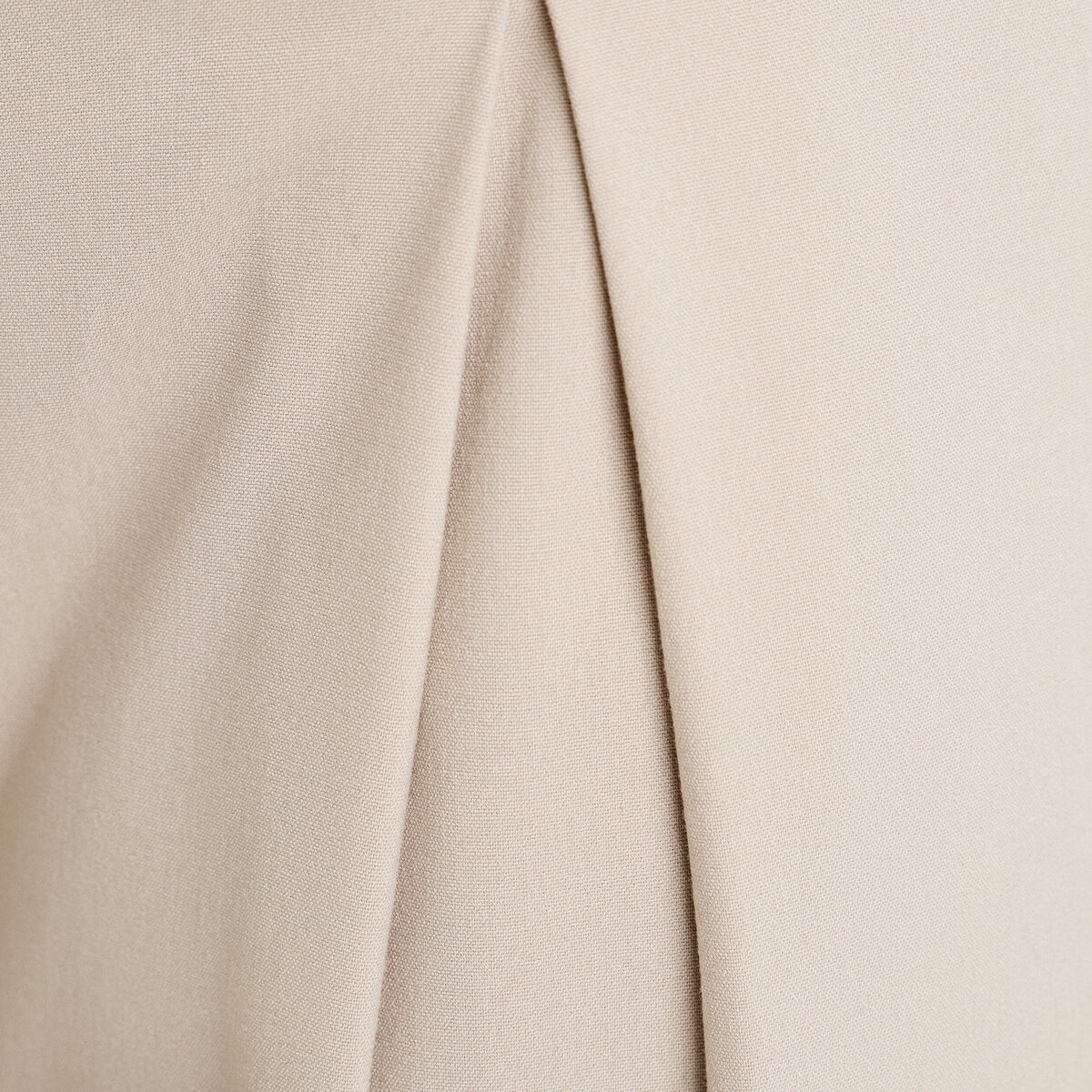 Pantalon large avec ceinture beige femme