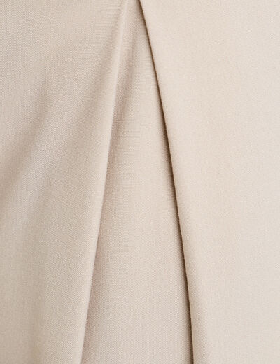 Pantalon large avec ceinture beige femme