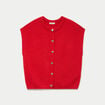 Gilet ample sans manches rouge femme