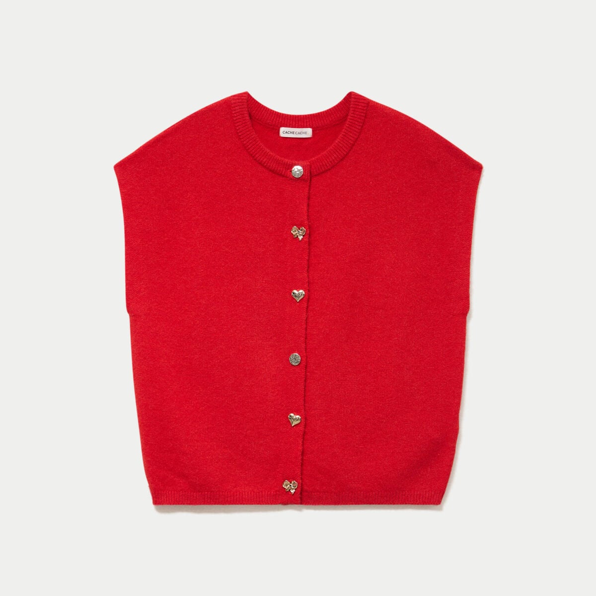 Gilet ample sans manches rouge femme
