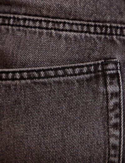 Jeans wide leg taille haute denim noir femme