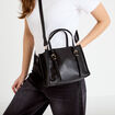 Sac &agrave; main avec bandouli&egrave;re noir femme