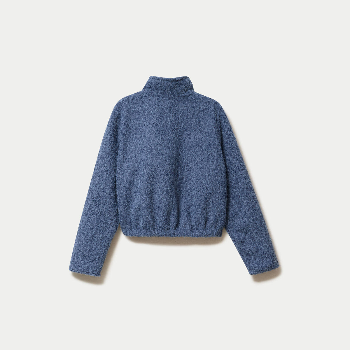 Veste zipp&eacute;e effet polaire bleu marine femme