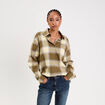 Chemise oversize manches longues vert femme