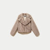 Manteau fausse fourrure taupe femme