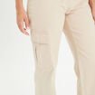 Jean large cargo ecru femme